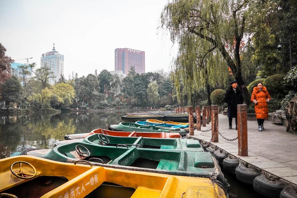 People's Park Chengdu colorful boats