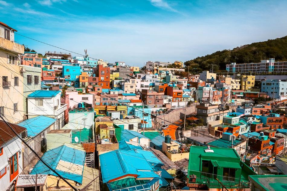 Panoramic view at Gamcheon Culture Village, Busan