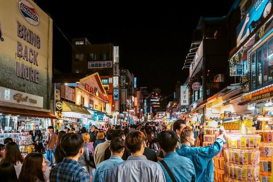 Shopping Street in Hongdae, Seoul