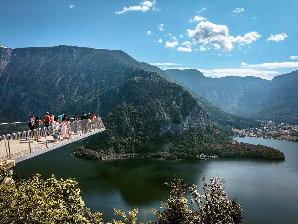 View over the World Heritage Skywalk in Hallstatt - glass platform