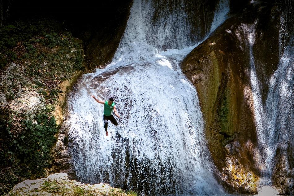 Cliff Jumping at Road to Dimiao Twin Falls, Bohol