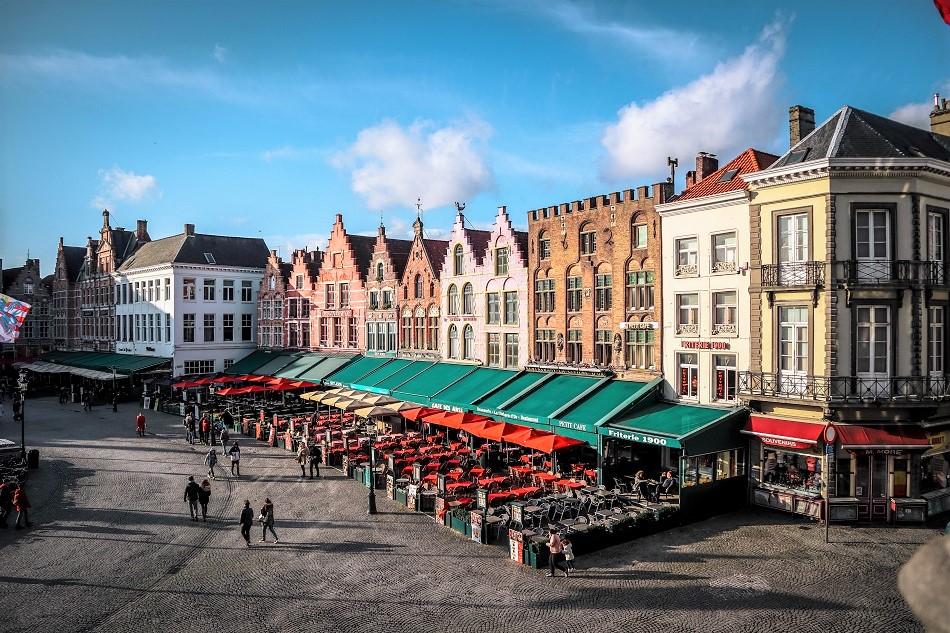 View from Historium Bruges over Central Market