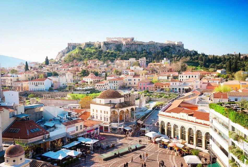 Athens Monastiraki Square and Acropolis view