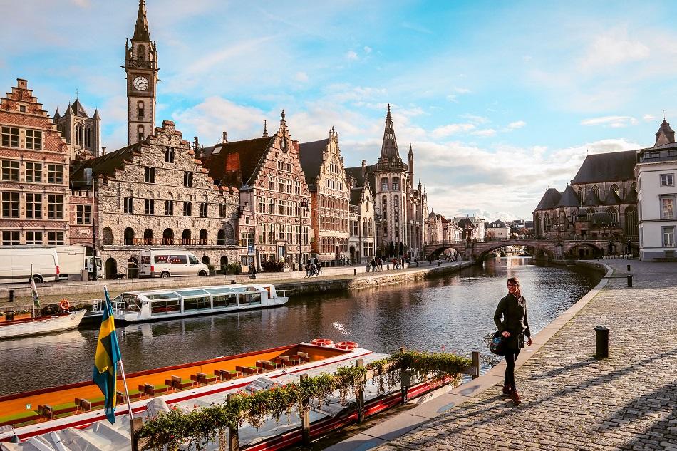 View from Graslei and Korenlei, Ghent