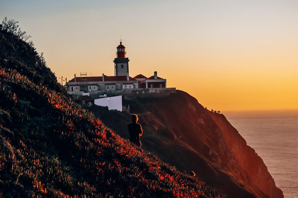 Cabo da Roca Lighthouse at sunset