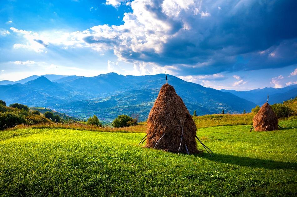 pile of hay in Romania