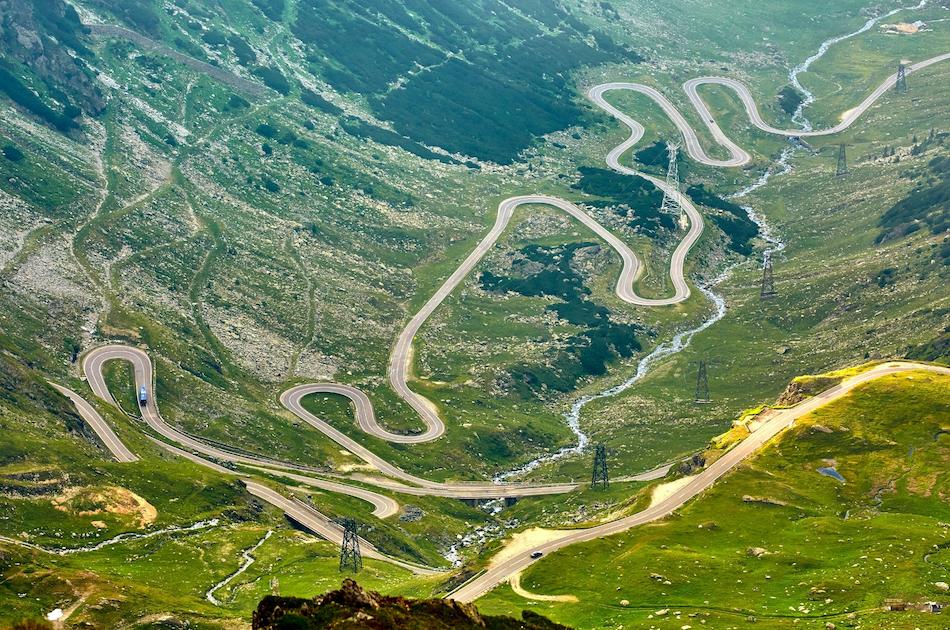 Transfagarasan Highway Romania drone view