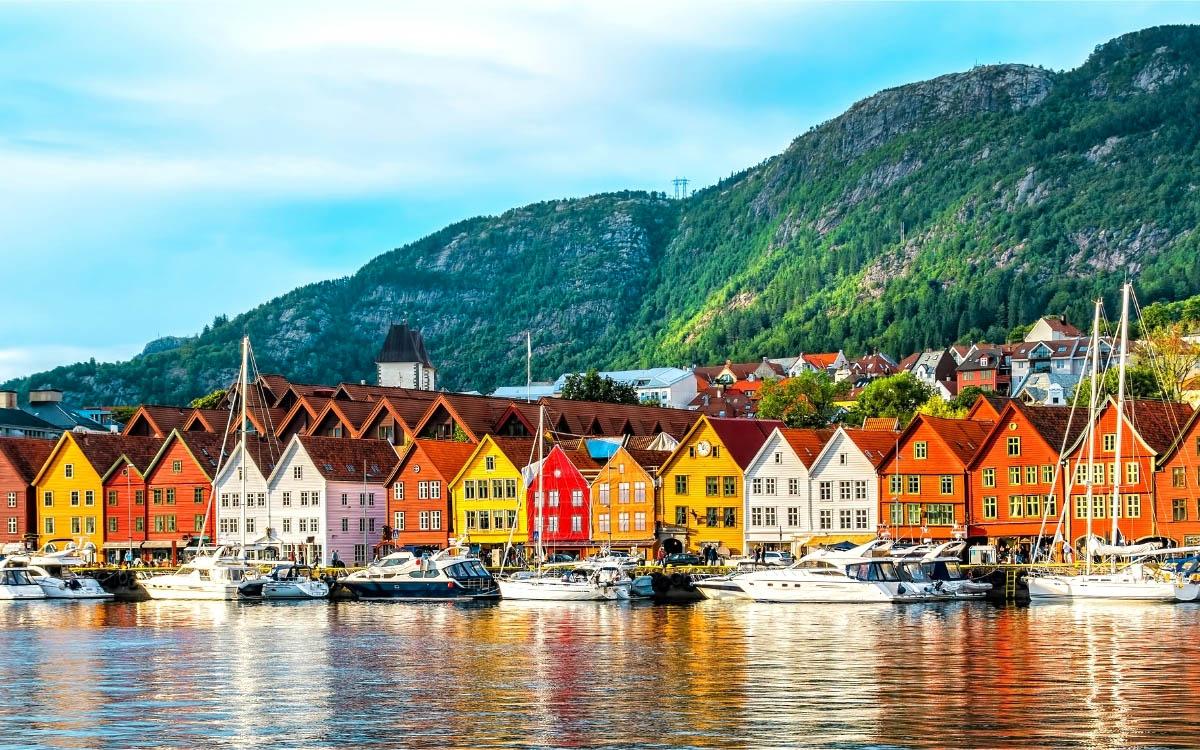 Colorful wooden houses Bergen Norway - most colorful destinations in the world, vibrant cities, colorful cities, colorful earth, vibrant places around the world