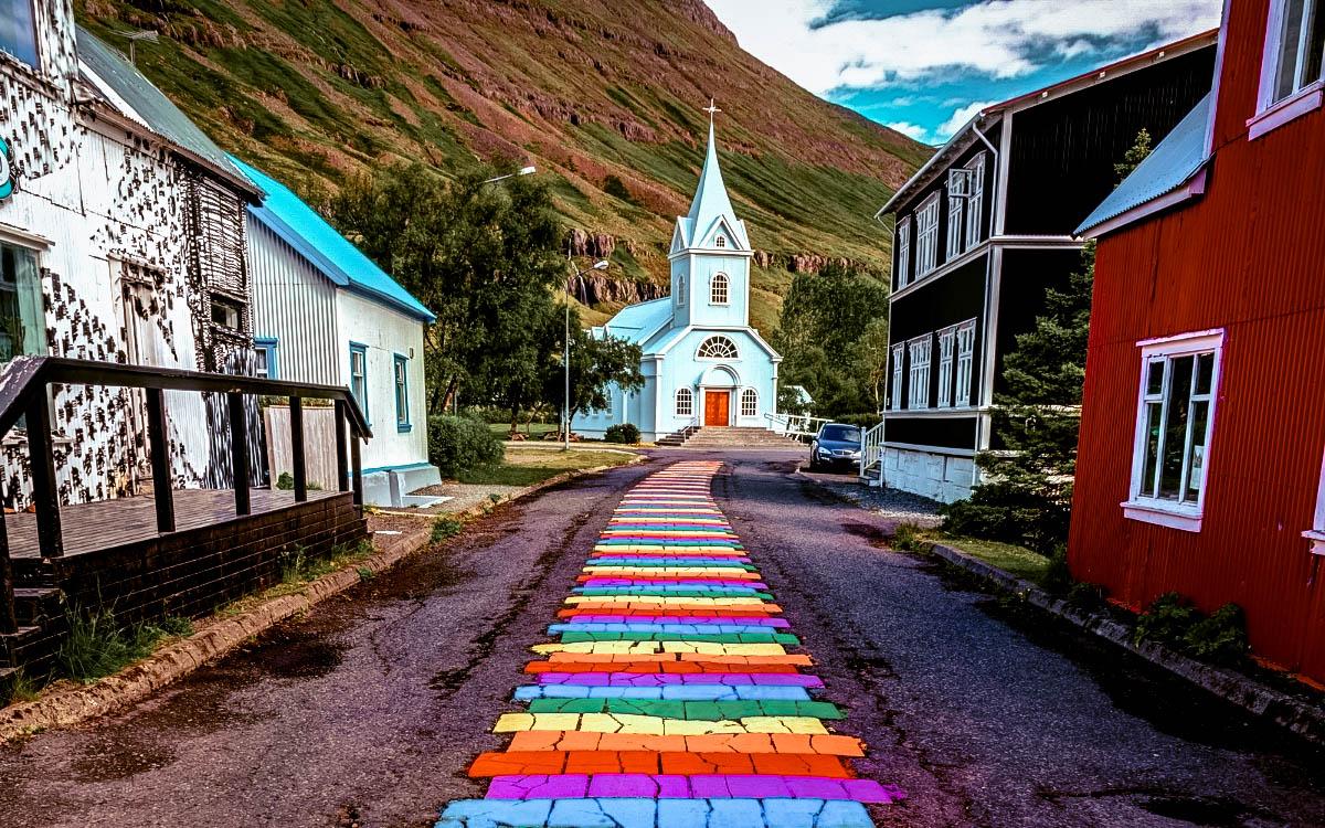 Rainbow street Iceland - most colorful destinations in the world, vibrant cities, colorful cities, colorful earth, vibrant places around the world