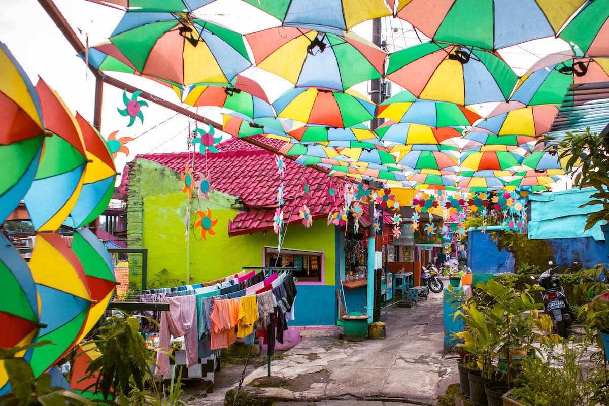 Kampung Warna Warni Jodipan - Rainbow Village in Malang, Island Java