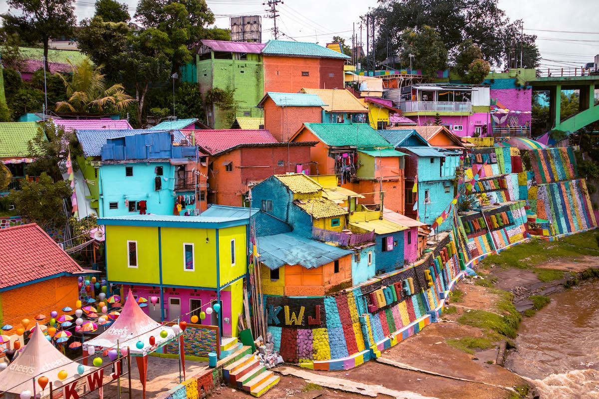 Kampung Warna Warni Jodipan - Rainbow Village in Malang, Island Java