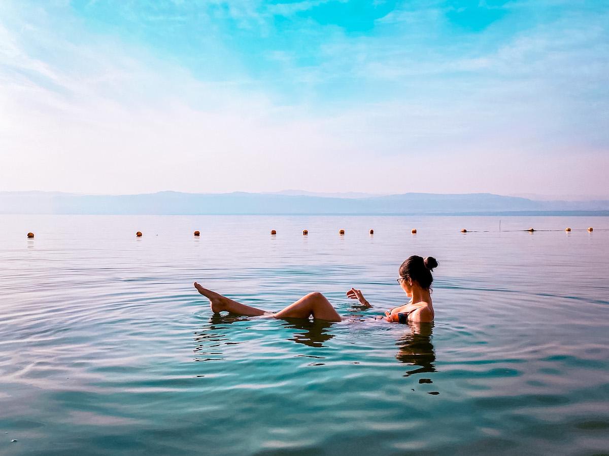 floating at Dead Sea Jordan