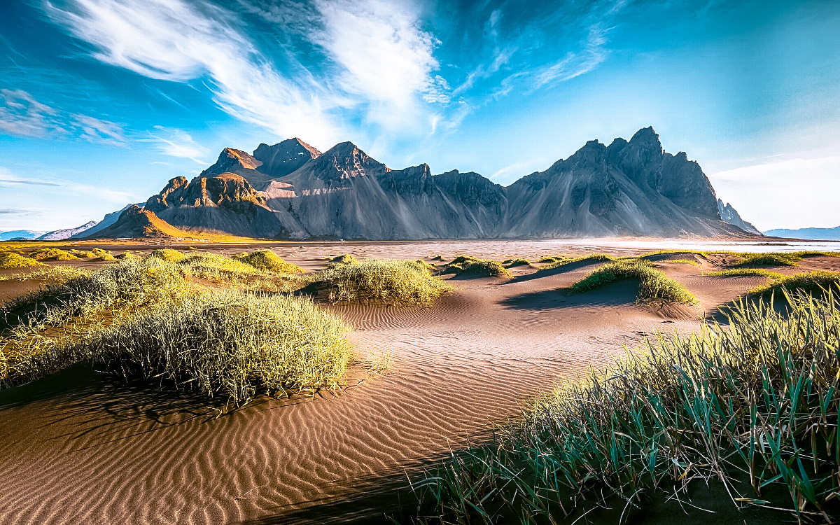 Stokksnes Beach Iceland, stokksnes peninsula, Vestrahorn,